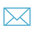 A blue envelope icon with a white outline, resembling a stylized envelope commonly used to represent email.